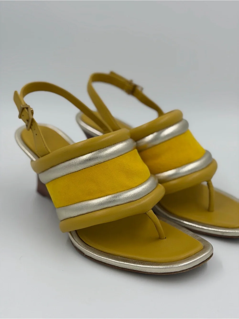 Tory Burch Puffy 65mm Wedge Sandals – Goldfinch / Golden Sunset – Size 8
